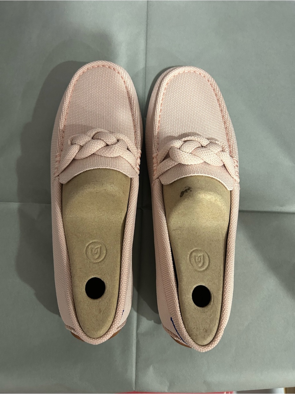 Rothy's Blush Pink Braided Slip-On Loafers
